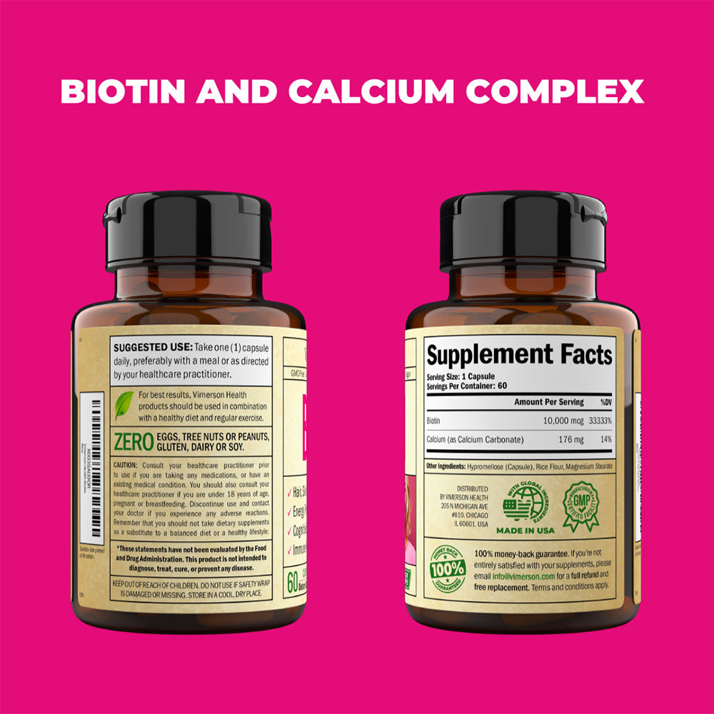 BIOTIN SUPPLEMENT - VITAMINS FOR HEALTHY HAIR, NAILS & SKIN