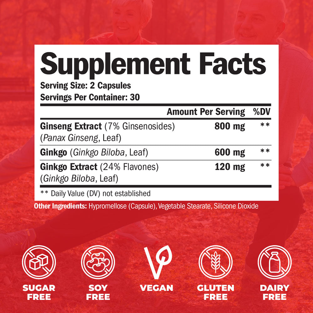 GINKGO BILOBA & GINSENG SUPPLEMENT - MEMORY & BRAIN HEALTH