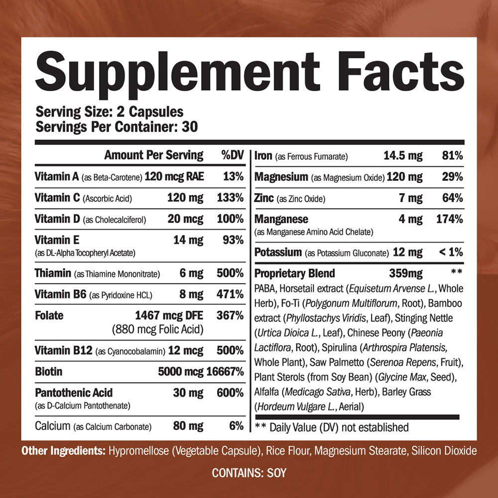 HAIR, SKIN & NAILS SUPPLEMENT - BEAUTY VITAMINS WOMEN & MEN