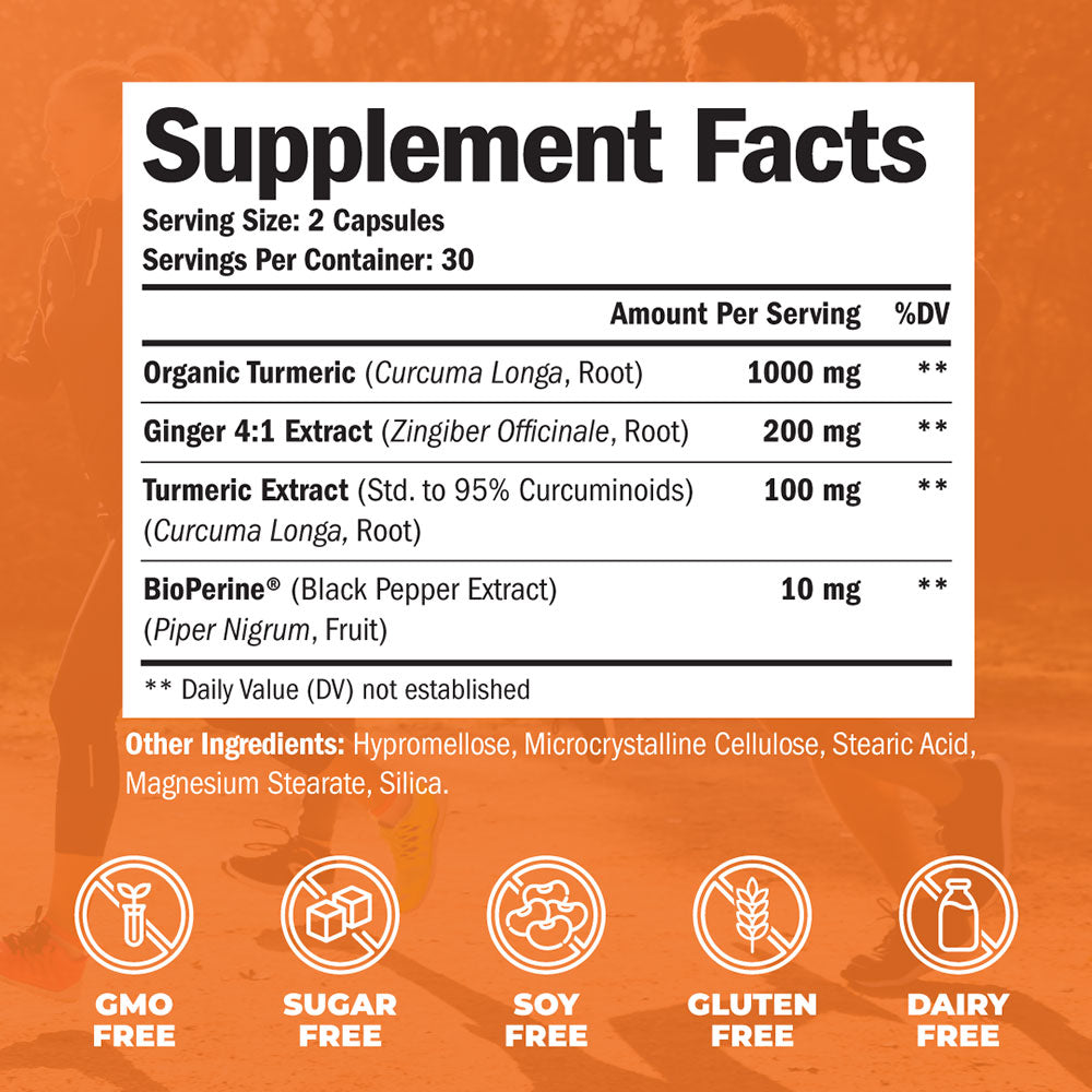 TURMERIC GINGER SUPPLEMENT - IMMUNE, MUSCLE & JOINT HEALTH