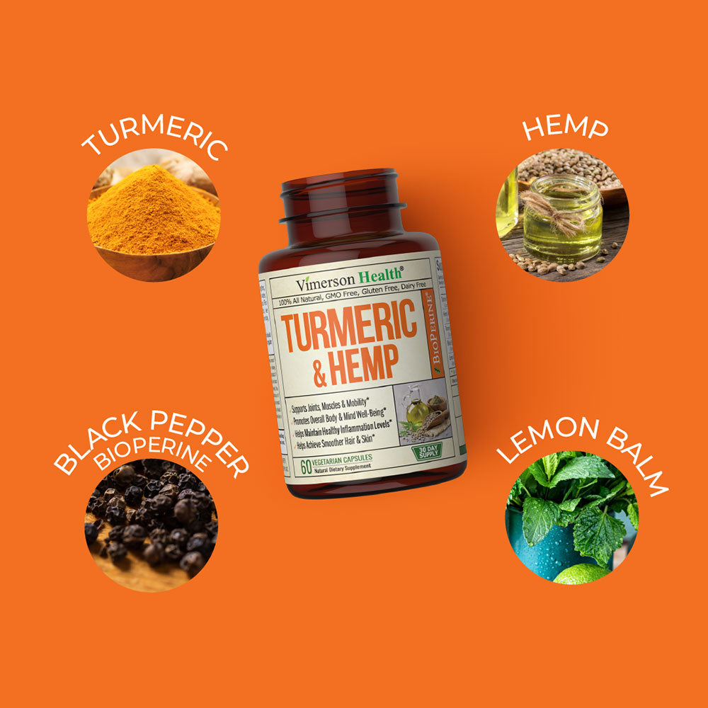 TURMERIC & HEMP SUPPLEMENT - SLEEP, MOOD & STRESS SUPPORT