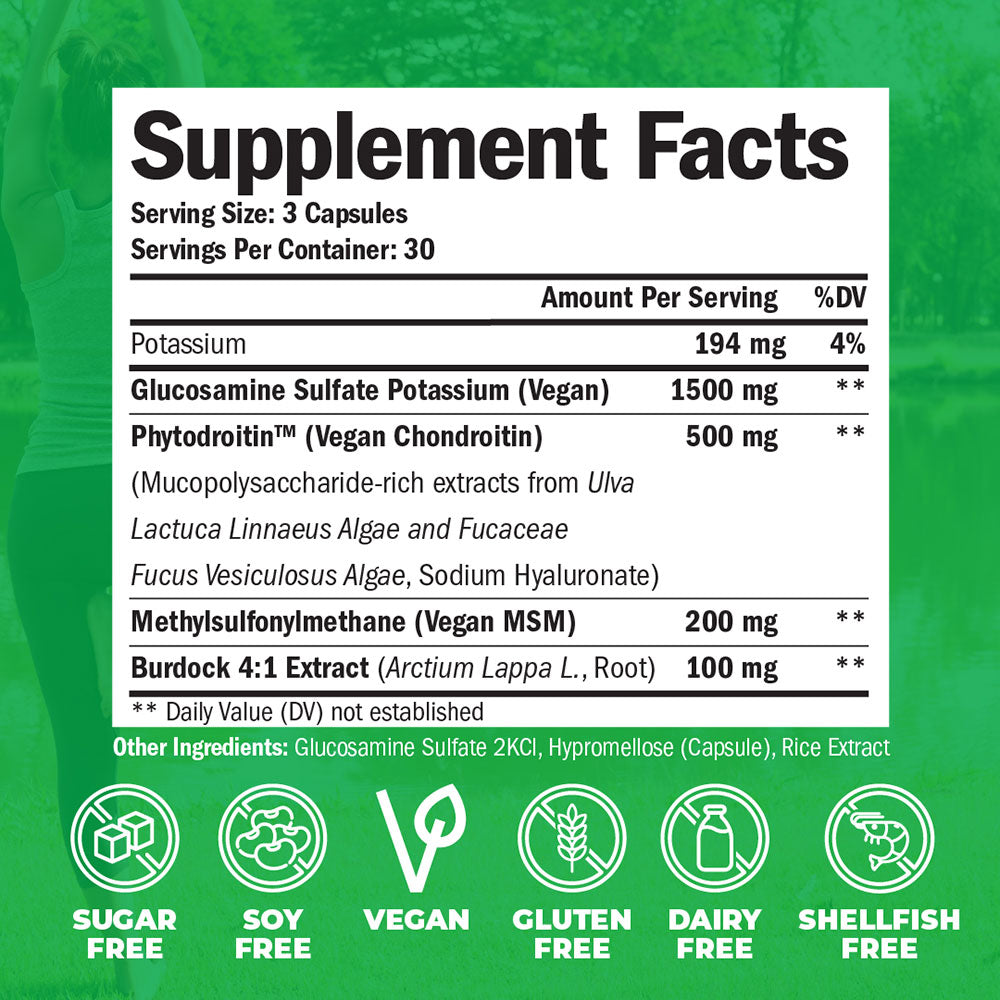 VEGAN GLUCOSAMINE SUPPLEMENT - CARTILAGE & JOINT HEALTH