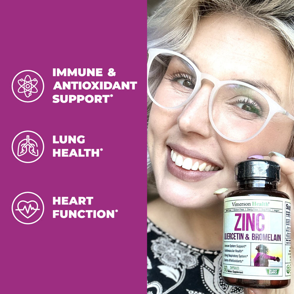 ZINC QUERCETIN & BROMELAIN SUPPLEMENT - IMMUNE SYSTEM HEALTH