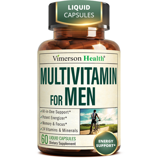 Multivitamin for Men: Vitamins, Minerals and Bioavailable D3 for Focus and Energy Support – Daily Mens Multivitamins and Multiminerals – 60 Liquid Capsules