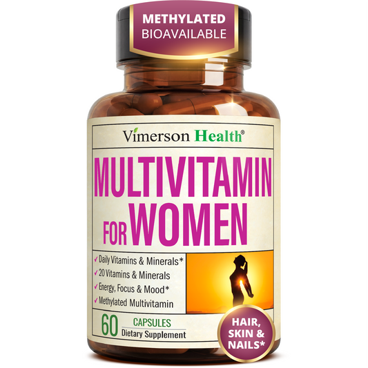Multivitamin for Women: Methylated B Vitamins, Chelated Minerals and Bioavailable D3 for Focus and Energy Support – Daily Womens Multivitamins and Multiminerals – 60 Capsules