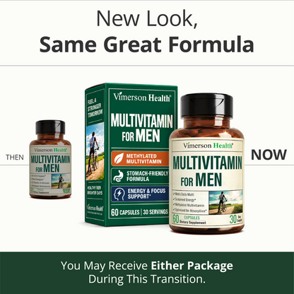 Multivitamin for Men – Methylated Multivitamin – Daily Wellness – 60 Caps Bioavailable Daily Mens Multivitamins & Multiminerals – B Complex, Vitamin C, D, B12 & Zinc – Easy-Swallow & No Stomach Upset