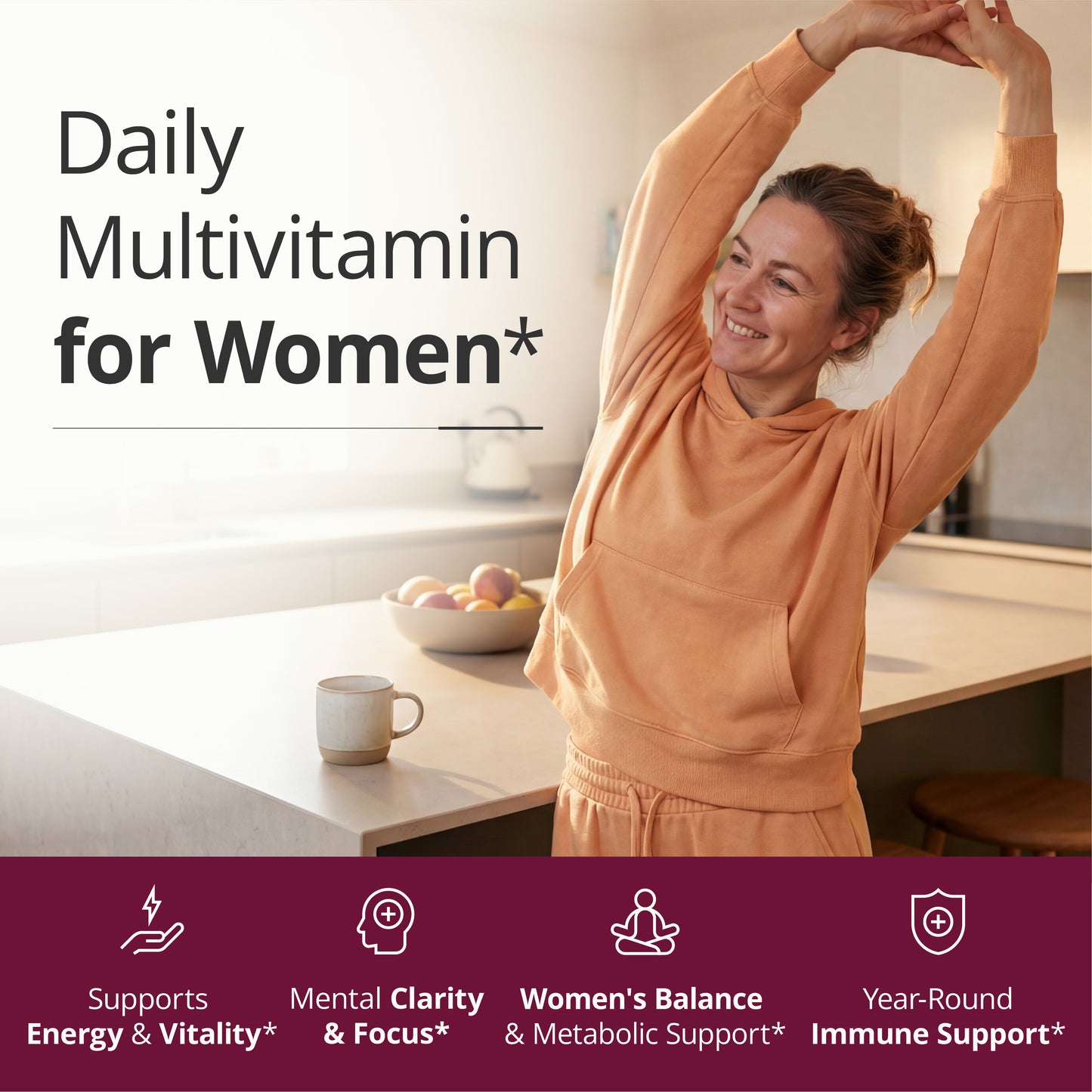 Multivitamin for Women: Vitamins, Minerals and Bioavailable D3 for Focus and Energy Support – Daily Womens Multivitamins and Multiminerals – 60 Liquid Capsules