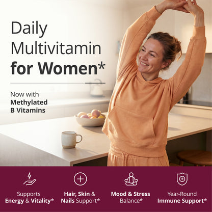 Multivitamin for Women: Methylated B Vitamins, Chelated Minerals and Bioavailable D3 for Focus and Energy Support – Daily Womens Multivitamins and Multiminerals – 60 Capsules