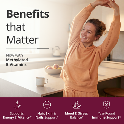 Multivitamin for Women with Methylated Vitamins and Chelated Minerals for Energy, Focus and Immune Health – Premium Daily Womens Multivitamins & Multiminerals – 60 Capsules