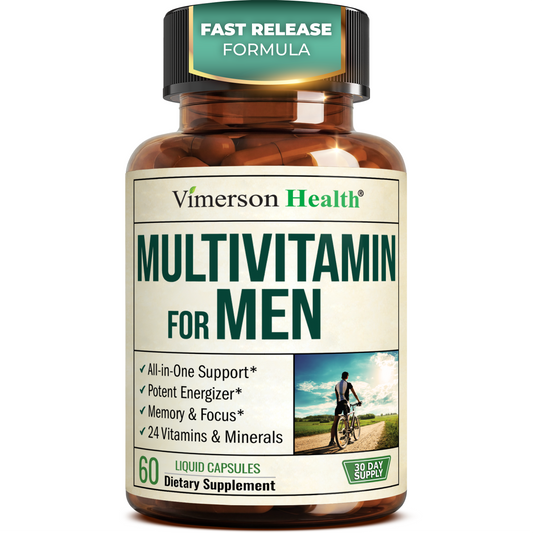 Multivitamin for Men with Bioavailable Vitamins, Minerals, Vitamin D, B12, C, A & Zinc for Energy, Focus and Immune Health – Premium Mens Multivitamins & Multiminerals – 60 Liquid Caps