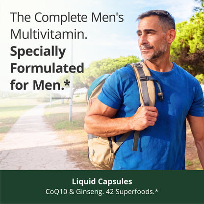 Multivitamin for Men: Vitamins, Minerals and Bioavailable D3 for Focus and Energy Support – Daily Mens Multivitamins and Multiminerals – 60 Liquid Capsules