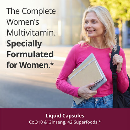 Multivitamin for Women: Vitamins, Minerals and Bioavailable D3 for Focus and Energy Support – Daily Womens Multivitamins and Multiminerals – 60 Liquid Capsules