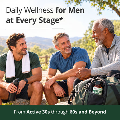 Multivitamin for Men – Methylated Multivitamin – Daily Wellness – 60 Caps Bioavailable Daily Mens Multivitamins & Multiminerals – B Complex, Vitamin C, D, B12 & Zinc – Easy-Swallow & No Stomach Upset