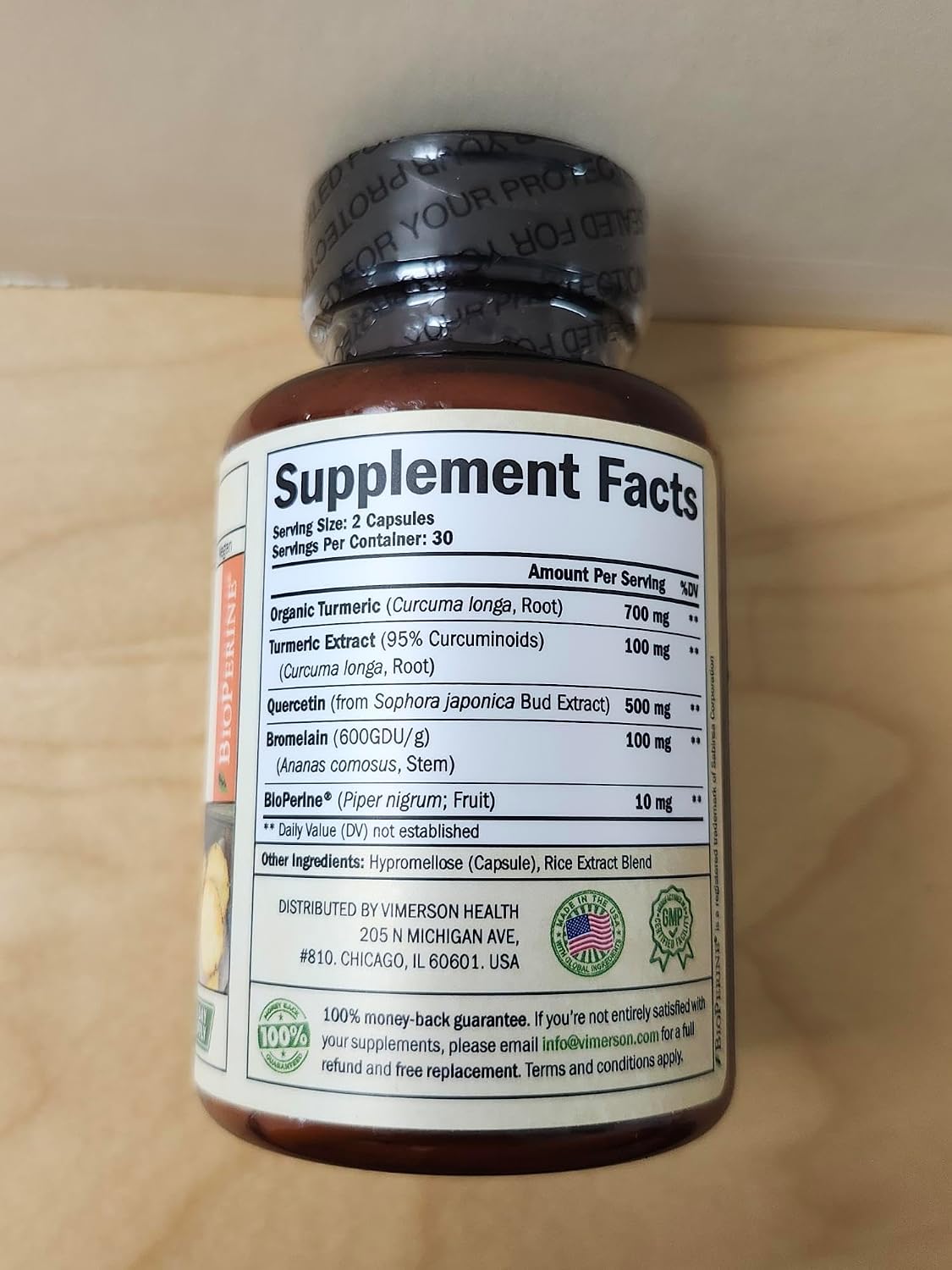 Quercetin with Bromelain Turmeric Curcumin Supplement – Triple Action: Allergy Relief, Inflammation and Joint Support with Organic Tumeric + Bioperine for Max Absorption – 60 Quercetin 500mg Capsules