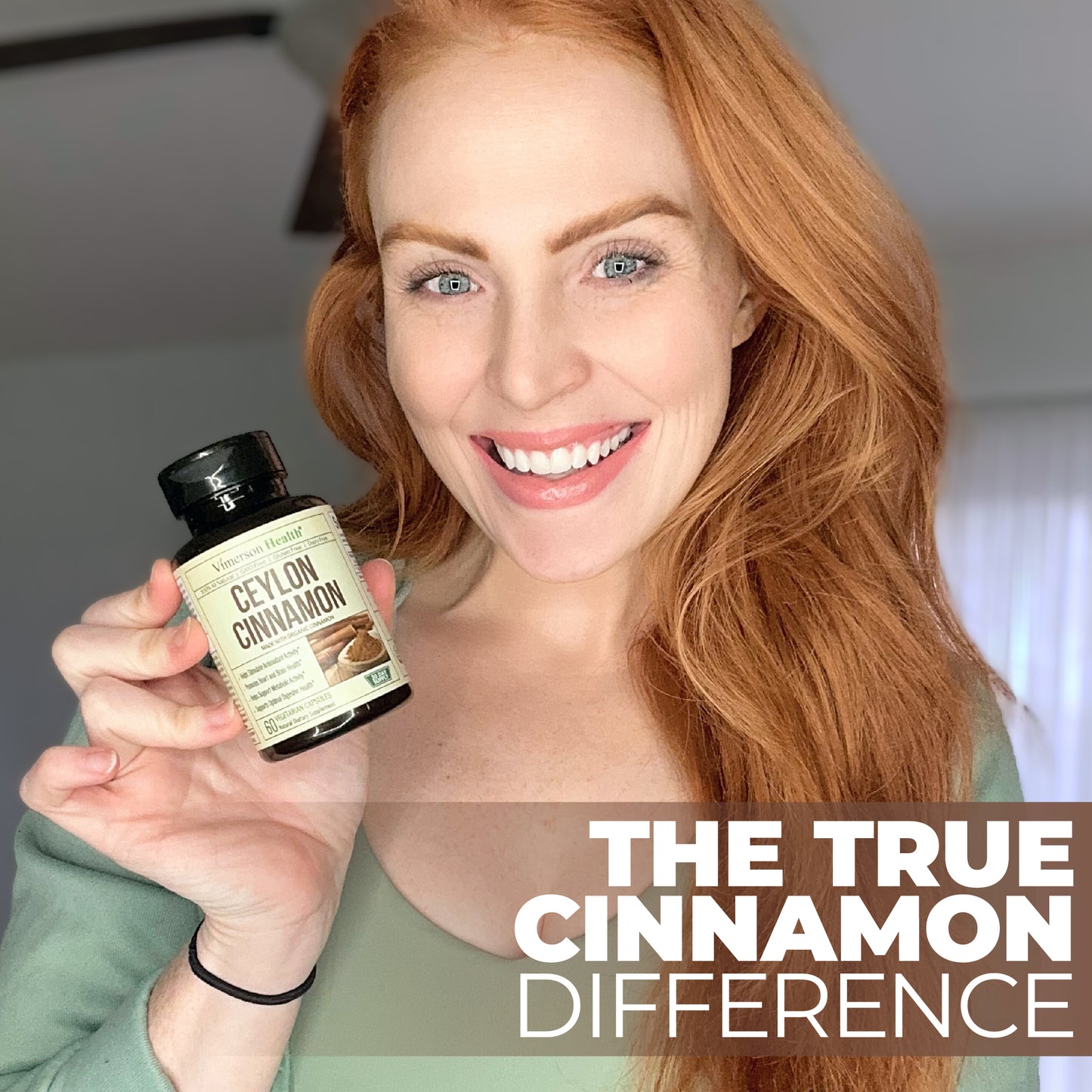 Organic Ceylon Cinnamon Capsules - Ceylon True Cinnamon Supplements (Canela de Ceylan) for Inflammation Balance, Cognitive Function, Metabolic, Antioxidant Support. Non-GMO. Vegan. 60 Caps Made in USA