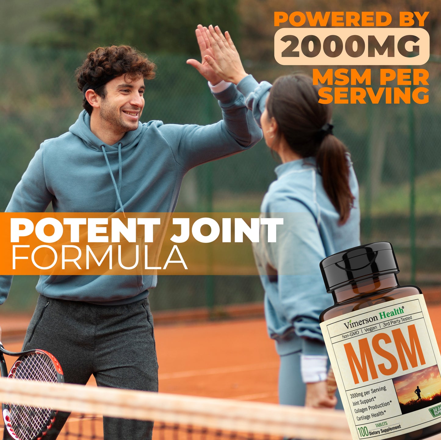 MSM 2000mg - Joint Support Supplement for Cartilage & Joint Health. Antioxidant Properties. Aids Inflammatory Response. Occasional Discomfort Relief - Back, Knees, Hands. Non-GMO. Vegan. 50 Day Supply