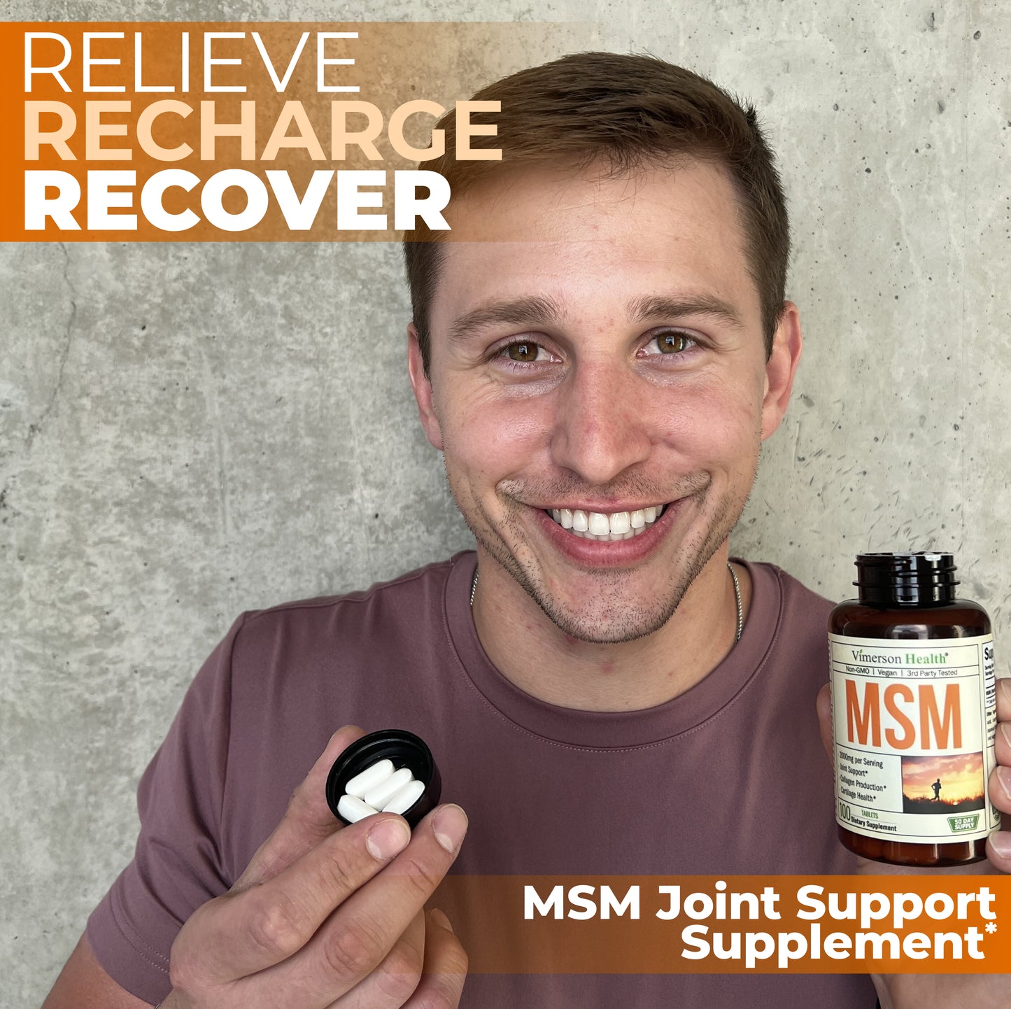 MSM 2000mg - Joint Support Supplement for Cartilage & Joint Health. Antioxidant Properties. Aids Inflammatory Response. Occasional Discomfort Relief - Back, Knees, Hands. Non-GMO. Vegan. 50 Day Supply