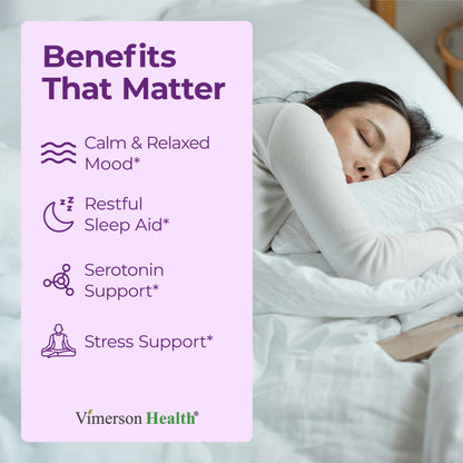 5HTP Serotonin Supplements for Women & Men. Sleep Aid & Occasional Stress Support - 5 HTP Plus Supplement 200 mg with Calcium for Sleep, Calm Mood, & Neurotransmitter Support. 60 Capsules made in USA