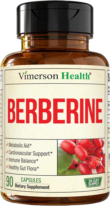 Berberine Supplement with Third Party Tested Berberine 1800mg - Immune Support Supplement for Cardiovascular, Gastrointestinal Function & Metabolic Aid - Vegan & Non-GMO