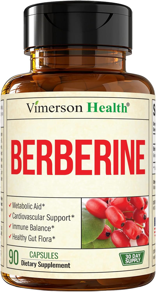 Berberine Supplement with Third Party Tested Berberine 1800mg - Immune Support Supplement for Cardiovascular, Gastrointestinal Function & Metabolic Aid - Vegan & Non-GMO