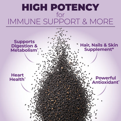 Black Seed Oil - Cold Pressed Black Seed Oil Capsules - Provides Vitamin E & Omega 3 6 9 - High Potency (1500mg) for Immune & Joint Support, Antioxidants, Digestion, Hair Skin Nails - Vegan 90 Caps