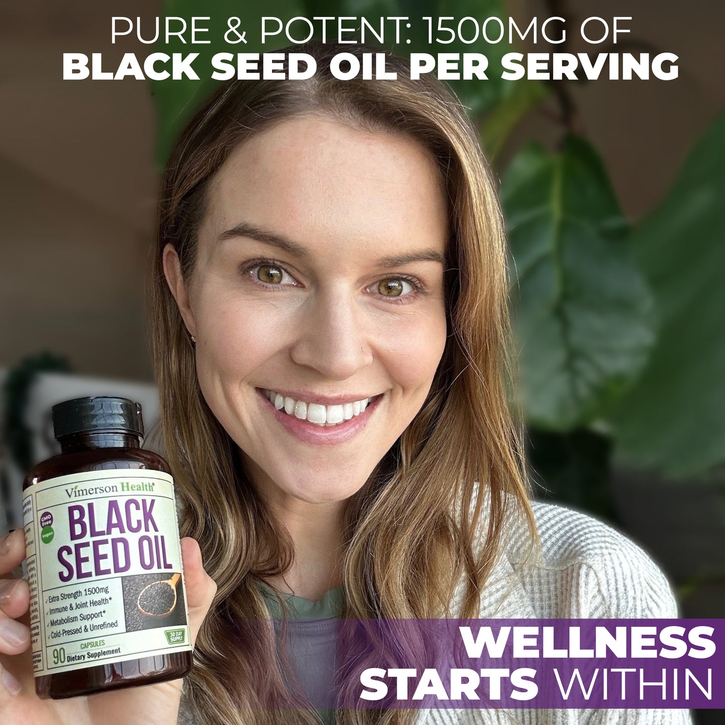 Black Seed Oil - Cold Pressed Black Seed Oil Capsules - Provides Vitamin E & Omega 3 6 9 - High Potency (1500mg) for Immune & Joint Support, Antioxidants, Digestion, Hair Skin Nails - Vegan 90 Caps