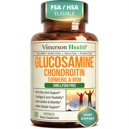 Glucosamine Chondroitin MSM – Joint Support Supplement for Women and Men with Glucosamine Sulfate 1500 mg, Chondroitin and MSM – for Cartilage, Joint Health and Flexibility – 90 Capsules