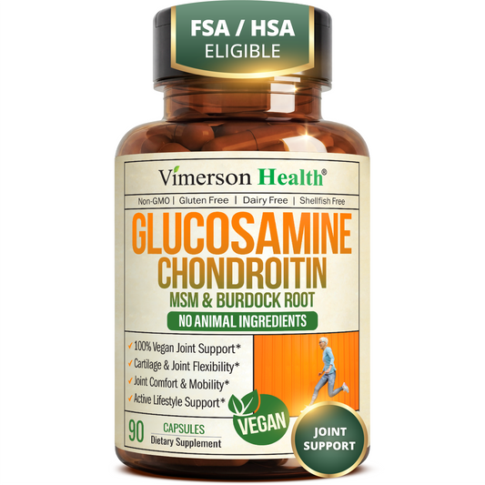 Glucosamine Chondroitin MSM – Joint Support Supplement for Women and Men with Glucosamine Sulfate 1500 mg, Chondroitin and MSM – for Cartilage, Joint Health and Flexibility – 90 Capsules, Vegan
