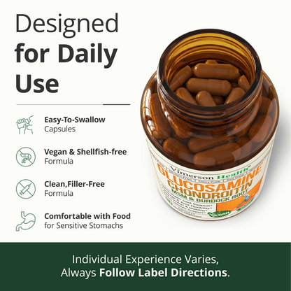 Glucosamine Chondroitin MSM – Joint Support Supplement for Women and Men with Glucosamine Sulfate 1500 mg, Chondroitin and MSM – for Cartilage, Joint Health and Flexibility – 90 Capsules, Vegan