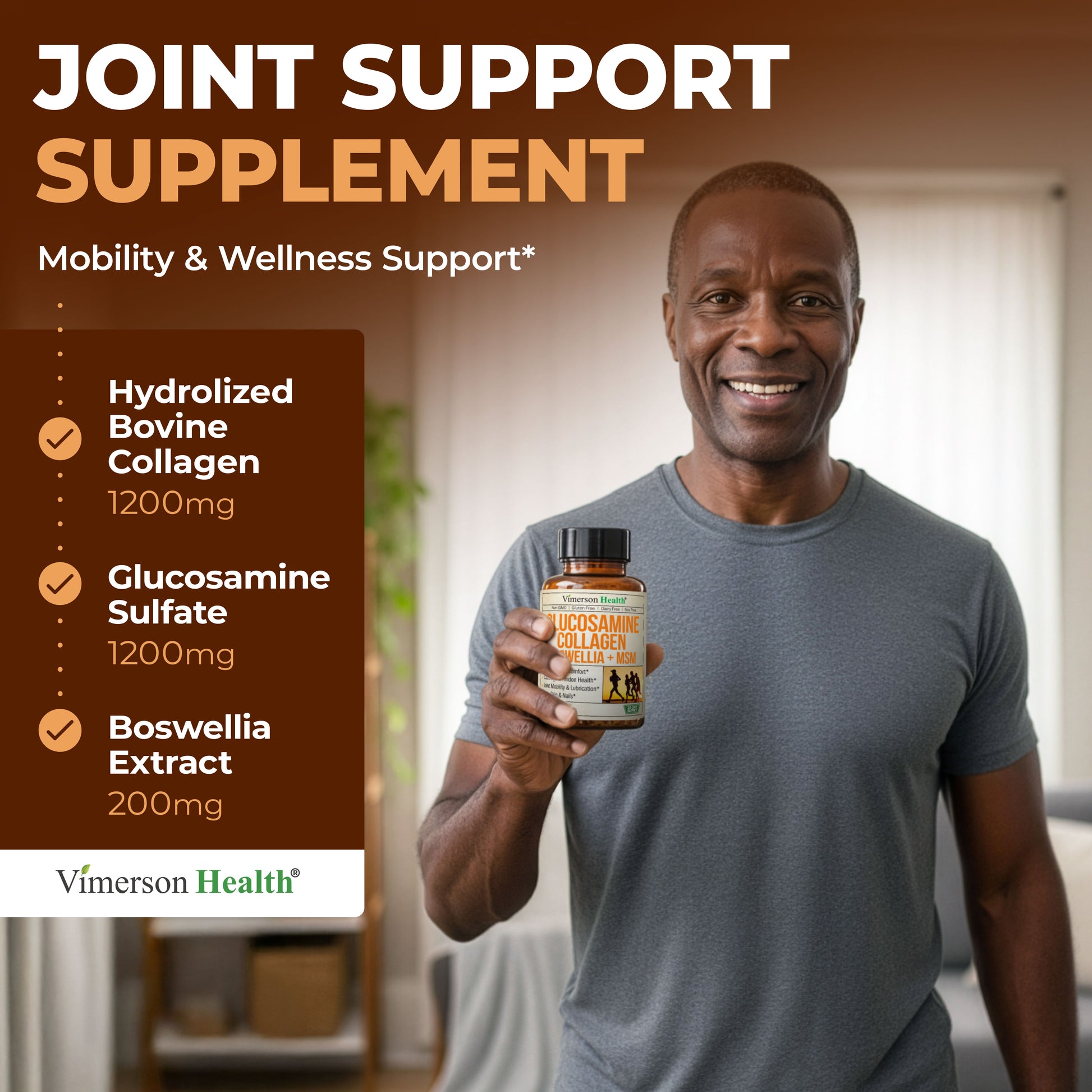 Best GLUCOSAMINE + COLLAGEN Supplement with BOSWELLIA & MSM for JOINTS Vimerson Health Best GLUCOSAMINE + COLLAGEN Supplement with BOSWELLIA & MSM for JOINTS Vimerson Health
