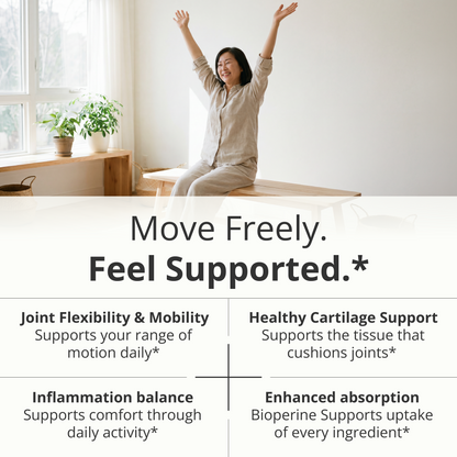 Joint Support Supplement with Glucosamine Sulfate, Hyaluronic Acid, Boswellia & MSM – Supports Joint Health, Mobility & Bone Strength – for Daily Use – FSA Eligible 60 Capsules