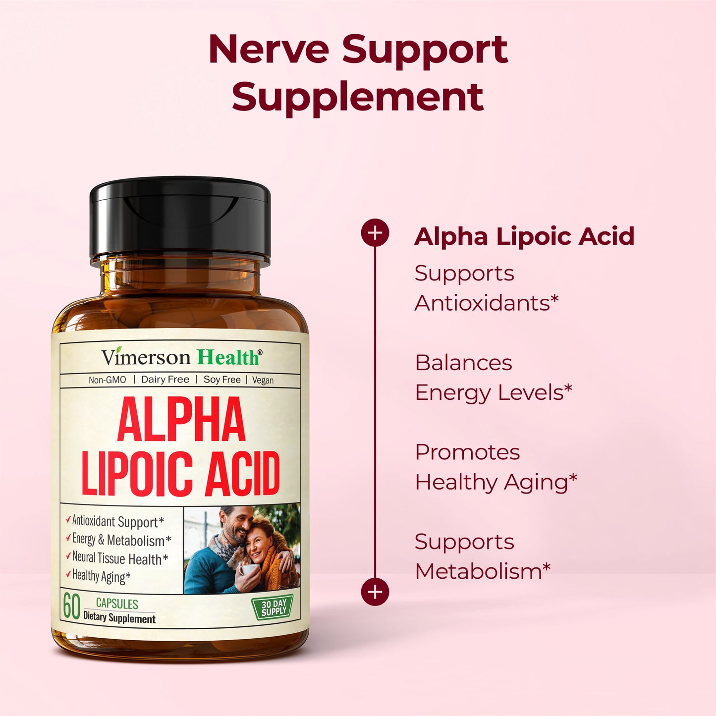 Alpha Lipoic Acid – High Potency 650mg ALA Supplement for Nerve and Brain Health, Antioxidant Support and Healthy Aging Aid – Vegan & Non-GMO – Stronger Than Alpha Lipoic Acid 600mg – 60 Capsules
