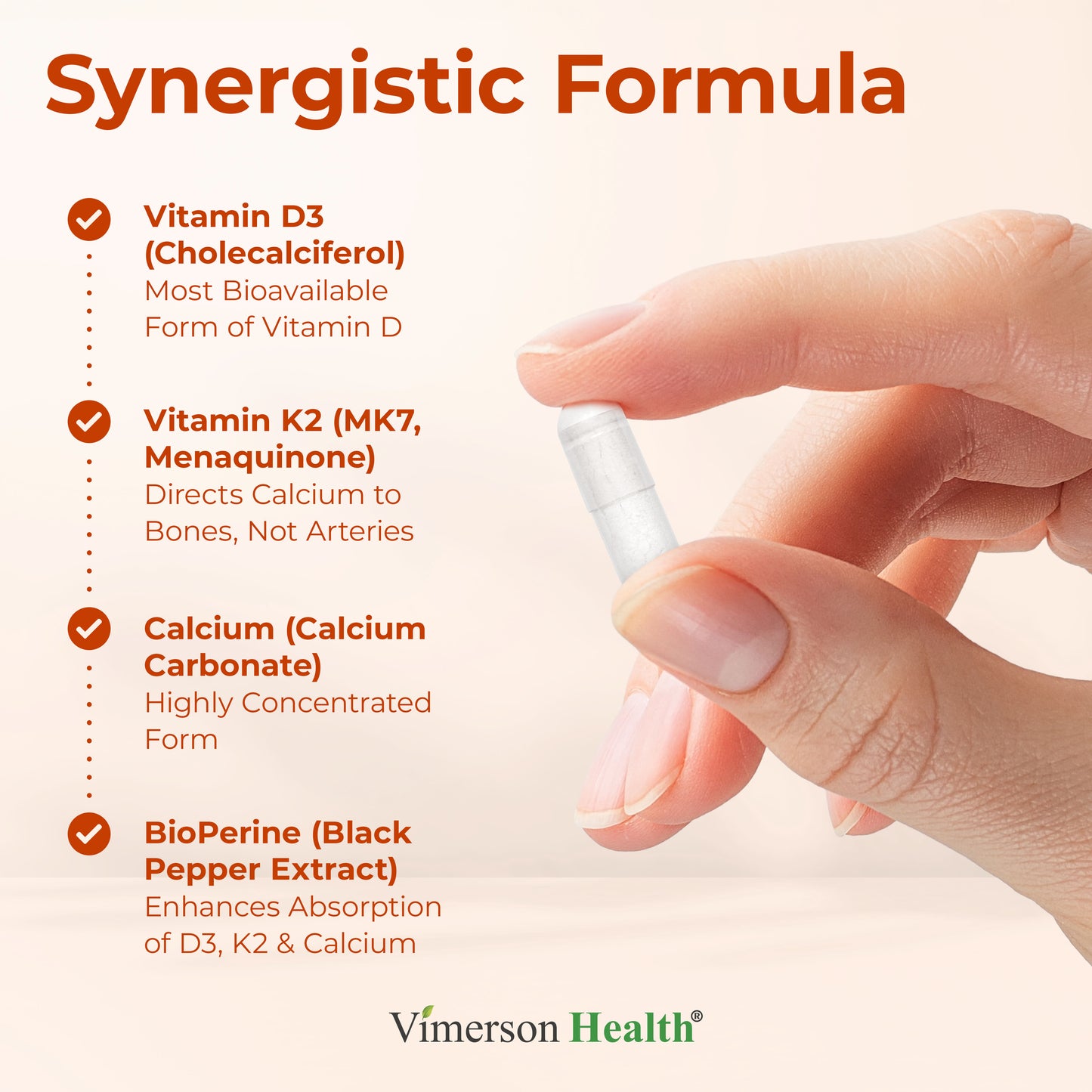 Vitamin D3 K2 Supplement – All-in-1 Support for Immune, Bone & Heart Health with Vitamin D + Vitamin K (as MK7) – K2 D3 (5000 IU) Vitamin Supplement with Black Pepper for Max Absorption, 60 Capsules