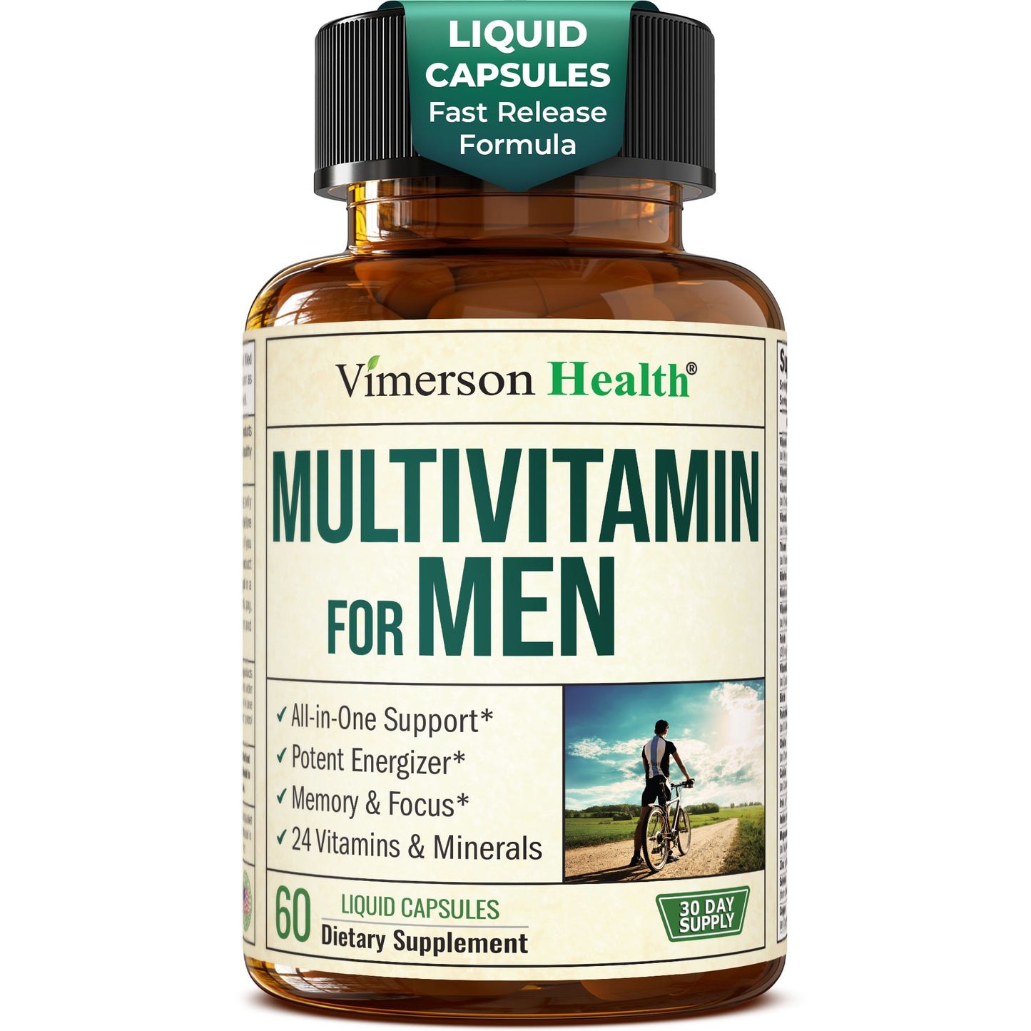 Multivitamin for Men – Essential Mens Multivitamins & Multiminerals 60 Liquid Capsules with Vitamin B12, A, D, C, Zinc, Magnesium & More for Total Body Wellness – 29 Key Nutrients & Vitamins for Men