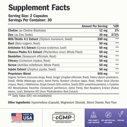 Vegan Liver Cleanse Detox & Repair – Herbal Liver Support Supplement w/ Silymarin Milk Thistle, Zinc, Dandelion Root & Artichoke Extract for Enzyme Support, Energy & Healthy Digestion. 60 Capsules