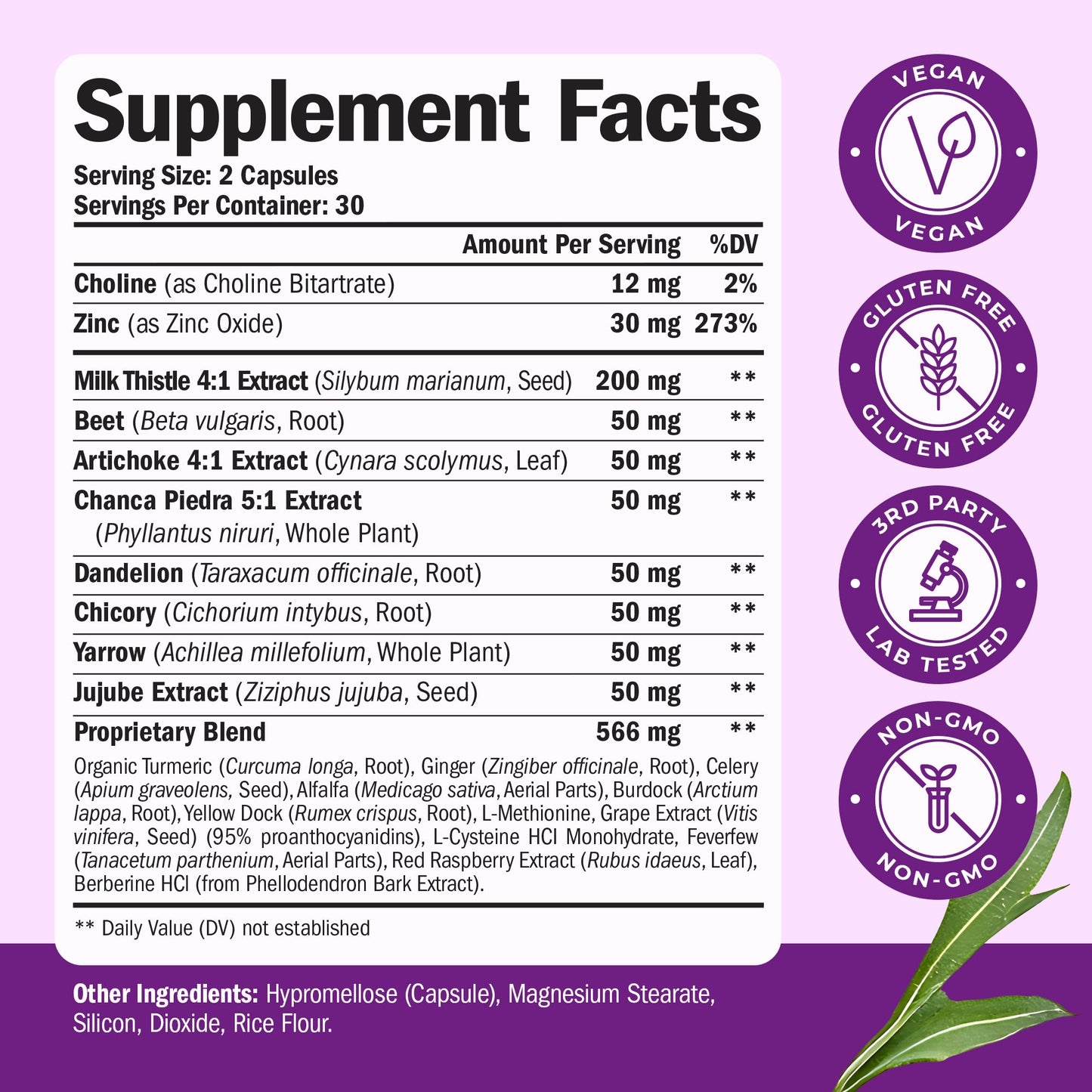 Vegan Liver Cleanse Detox & Repair – Herbal Liver Support Supplement w/ Silymarin Milk Thistle, Zinc, Dandelion Root & Artichoke Extract for Enzyme Support, Energy & Healthy Digestion. 60 Capsules