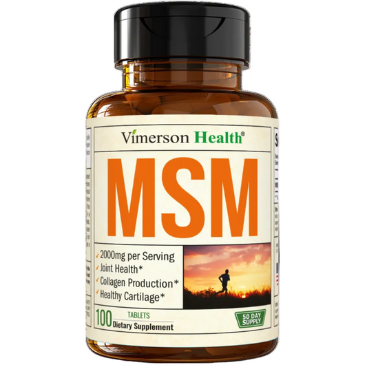 MSM 2000mg - Joint Support Supplement for Cartilage & Joint Health. Antioxidant Properties. Aids Inflammatory Response. Occasional Discomfort Relief - Back, Knees, Hands. Non-GMO. Vegan. 50 Day Supply