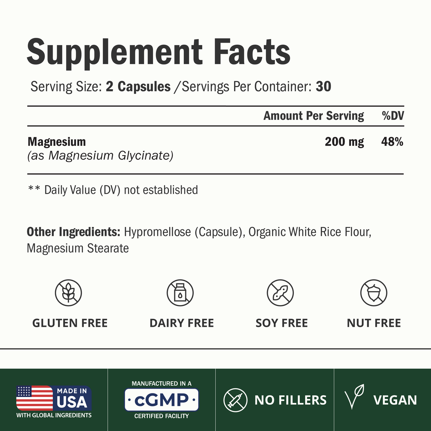 Vimerson Health Magnesium Glycinate 200mg for Sleep, Relaxation & Muscle Support – Chelated, Bioavailable, Vegan and Gentle on Stomach – 60 Capsules