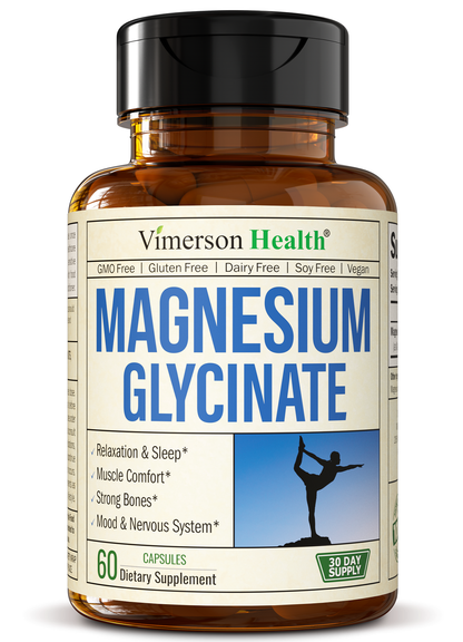 Pure Magnesium Glycinate 200mg (Glicinato de Magnesio) – Chelated Magnesium Supplement for Sleep, Relaxation, Muscle & Women’s Wellness – Better Absorbed Than Citrate or Oxide – 60 Vegan Capsules