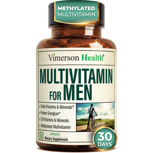 Methylated Multivitamin for Men with Bioavailable Vitamins, Chelated Minerals, Vitamin D, B12, C, A & Zinc for Energy, Focus and Immune Health – Premium Mens Multivitamins & Multiminerals – 60 Caps