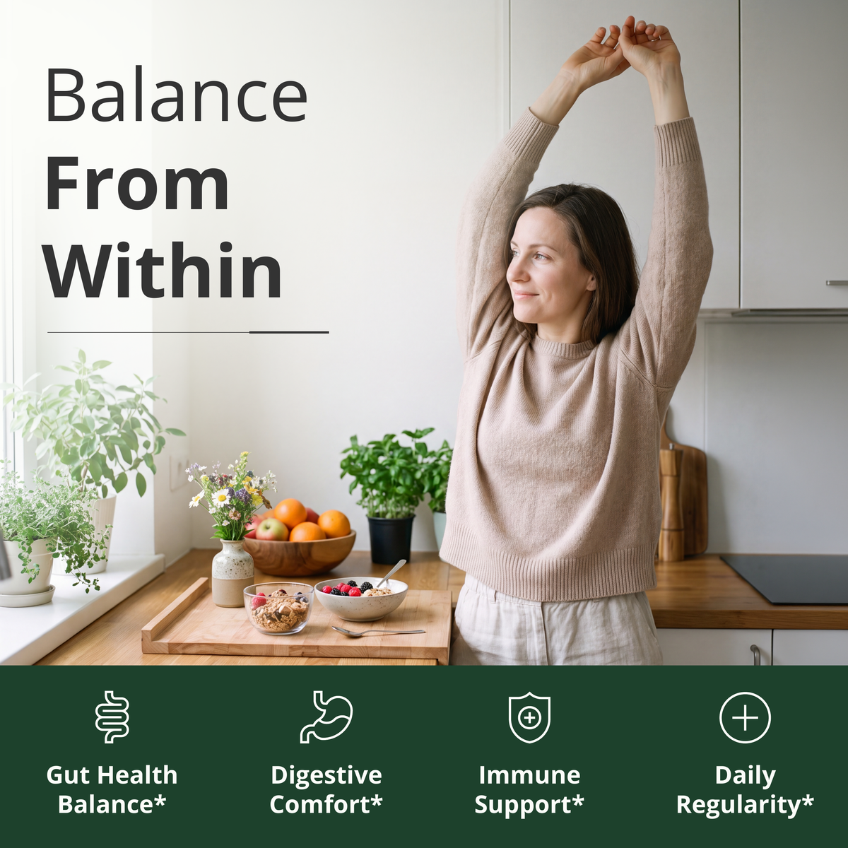 Probiotics for Women & Men, 40 Billion CFU Prebiotics for Gut Health 60 Ct  - 75 MAKTREK® Bi-Pass Technology with 4 Probiotic Strains & Prebiotics for Digestive Health & Immune Support - Fridge-Free Formula