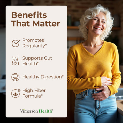 Fiber Supplement with 1080mg Psyllium Husk Powder, Slippery Elm for Women & Men, Ginger Root – High Fiber Pills for Regularity, Digestive & Gut Health – Gentle on Stomach 60 Psyllium Husk Capsules