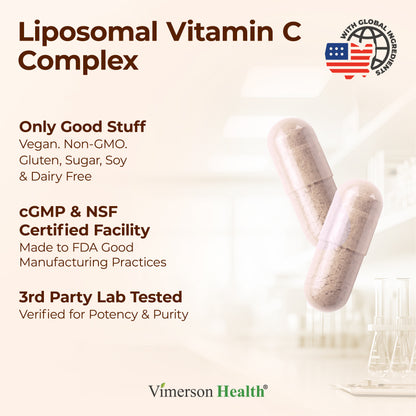 Liposomal Vitamin C 1000mg - Premium Absorption Vitamin C Powder - Immune Support Supplement - Vitamina C 1000mg - High Potency for Antioxidant Support - Gentle on Digestion & Fast Uptake. 60 Capsules