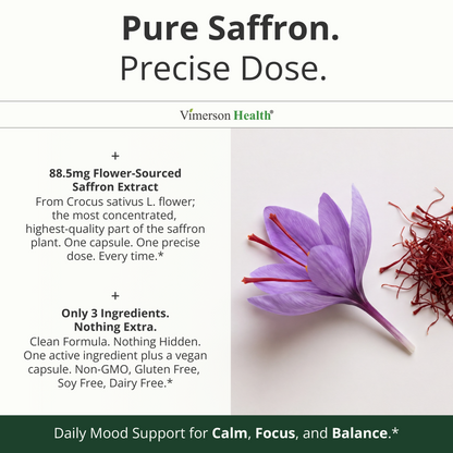 Pure Saffron Extract 88.5mg for Mood Support and Eye Health – Third Party Tested (Azafran) Saffron Supplements for Women & Men – Vegan + Non-GMO – 60 Capsules – 2 Months Supply