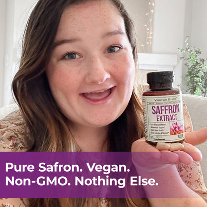 Pure Saffron Supplements for Women & Men w/ 88.5mg Saffron Extract – Mood Support Supplement Plus Eye Health – Azafran Safron Spice Alternative to Gummies or Powder – 60 Vegan Count – 2 Month Supply