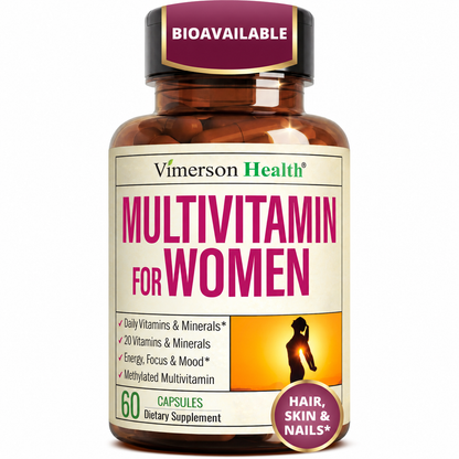 Multivitamin for Women – Methylated Multivitamin – Daily Wellness – 60 Caps Iron Free – Methylcobalamin B12 & Folate 5-MTHF – Easy-Swallow, Gentle on Stomach Daily Womens Multivitamins & Multiminerals