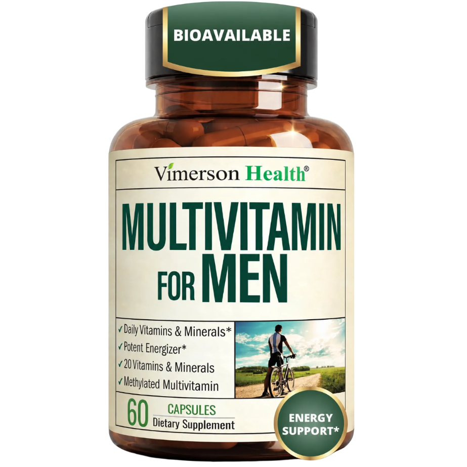 Multivitamin for Men – Methylated Multivitamin – Daily Wellness – 60 Caps Bioavailable Daily Mens Multivitamins & Multiminerals – B Complex, Vitamin C, D, B12 & Zinc – Easy-Swallow & No Stomach Upset