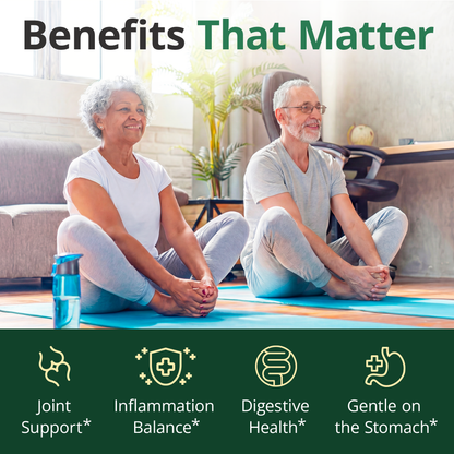 Boswellia Serrata Turmeric Supplement for Joint Support & Inflammation Balance – Turmeric Boswellia Supplement with Ginger & Black Pepper Extract for Enhanced Absorption – Non-GMO - 60 Capsules