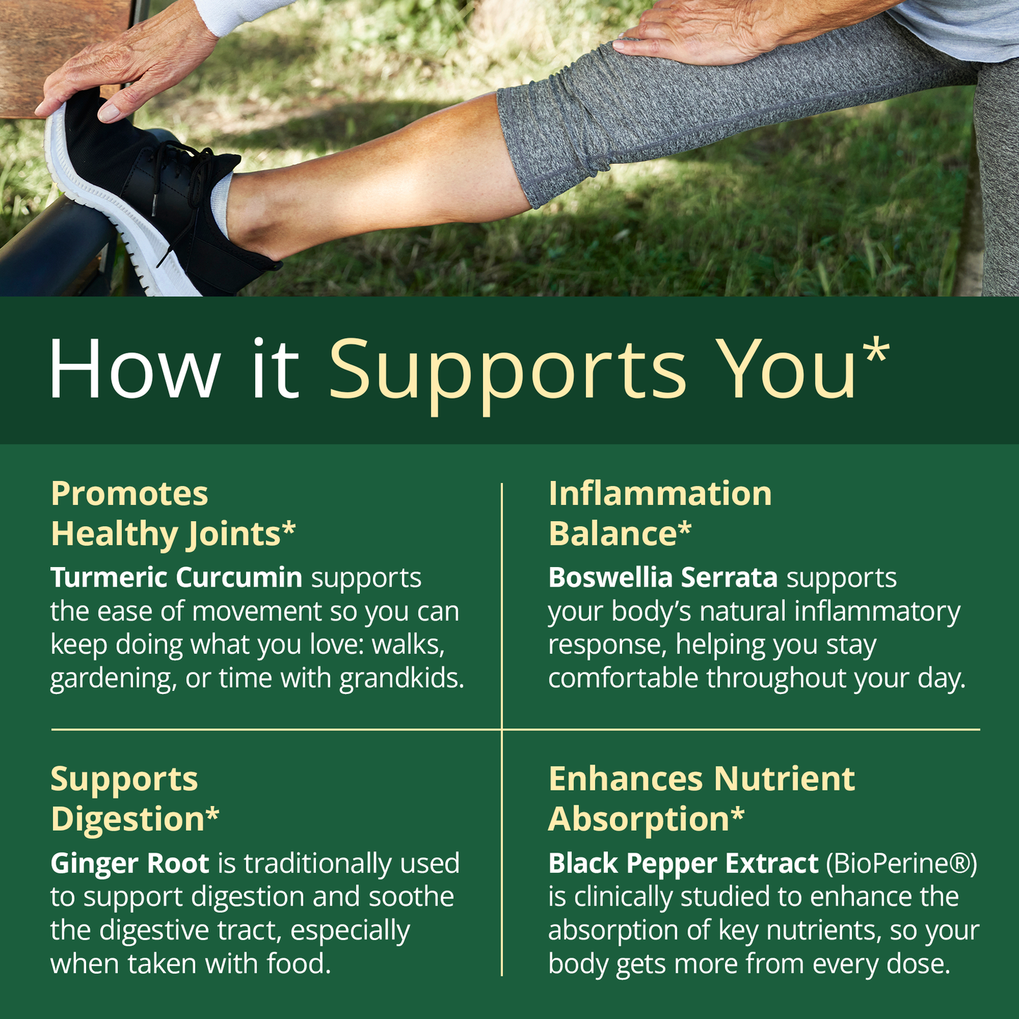 Boswellia Serrata Turmeric Supplement for Joint Support & Inflammation Balance – Turmeric Boswellia Supplement with Ginger & Black Pepper Extract for Enhanced Absorption – Non-GMO - 60 Capsules