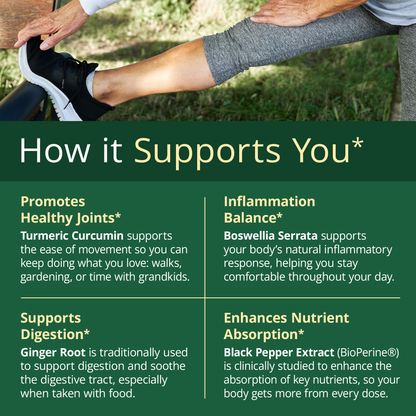 Boswellia Serrata Turmeric Supplement for Joint Support & Inflammation Balance – Turmeric Boswellia Supplement with Ginger & Black Pepper Extract for Enhanced Absorption – Non-GMO - 60 Capsules